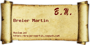 Breier Martin névjegykártya